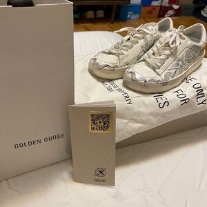 Golden Goose White Sneakers - Custom inspired by Renaissance Era- Size 37 Womens